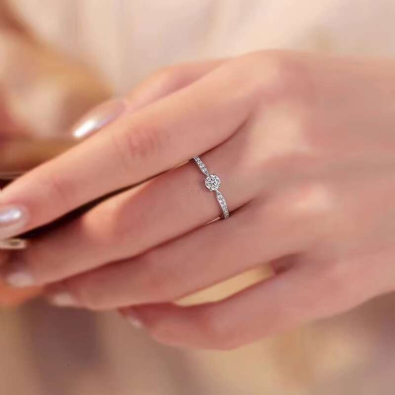 Fashion Moissanite Ring Pass Diamond Tester 925 Sterling Silver Four Claw Rings Certified GRA Jewelry