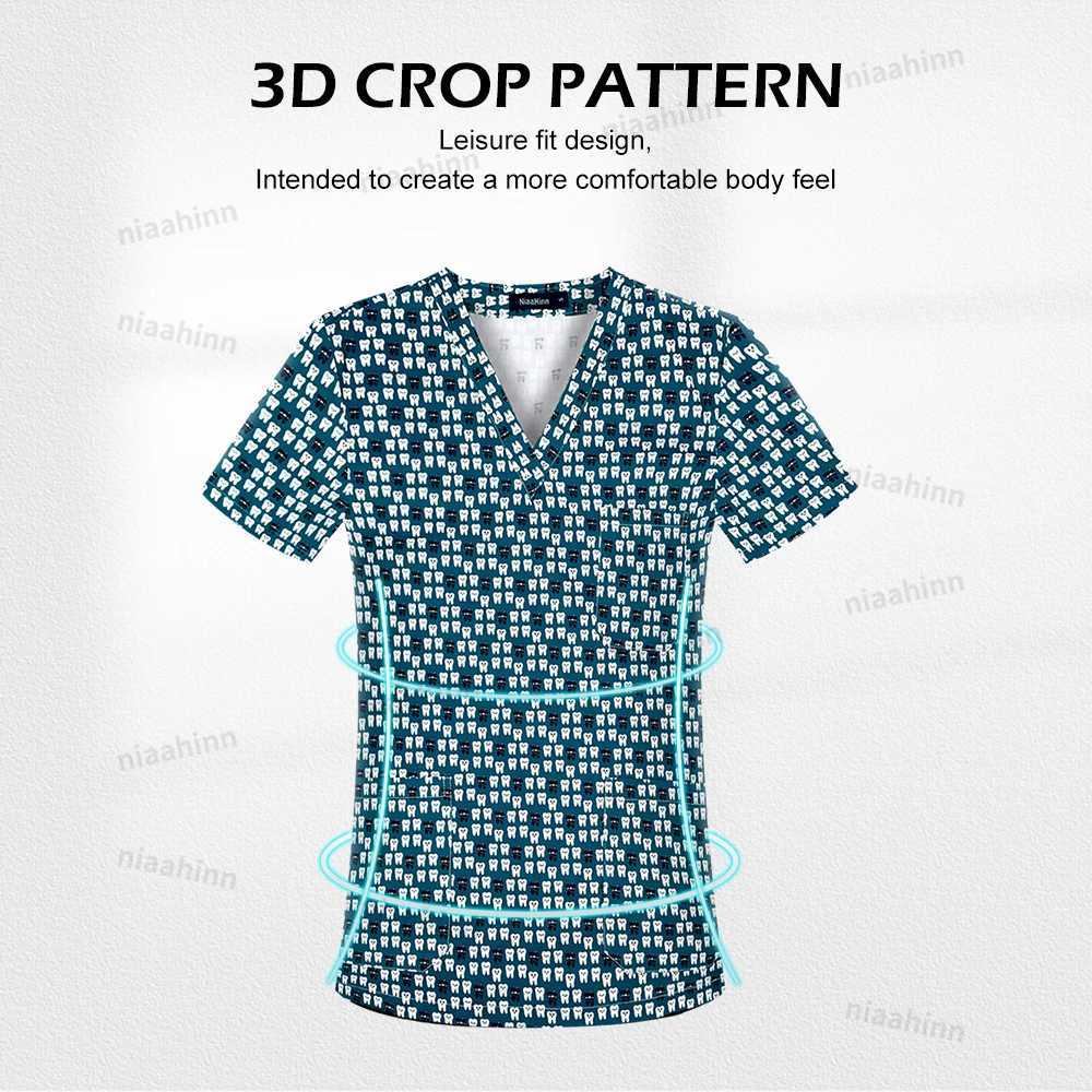 Laboratory Dental Clinic Veterinary Work Scrub Tops Cotton Soft Short Slved Shirt Fashion Doctors Nurses Pediatrician Workwear X250528