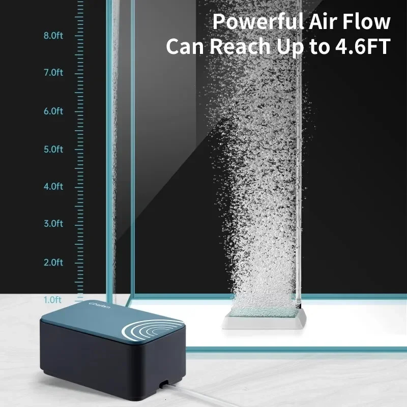 Aquarium Ultra-Quiet Air Pump - Adjustable Fish Tank Aerator with Dual Outlet Pump Pump for Gallon Tank 250528