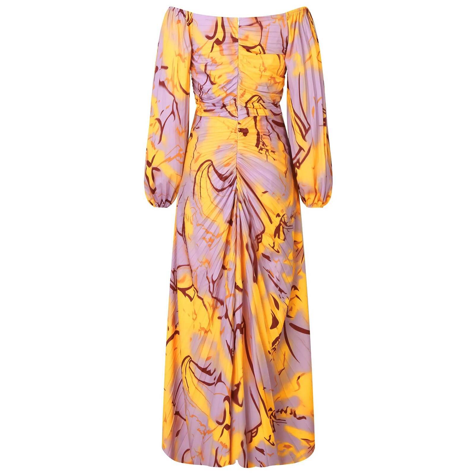 Korean Dongdaemun 2024 Ladies Gathering Pleated Long Sleeved Dressloose Casual Womens Dress