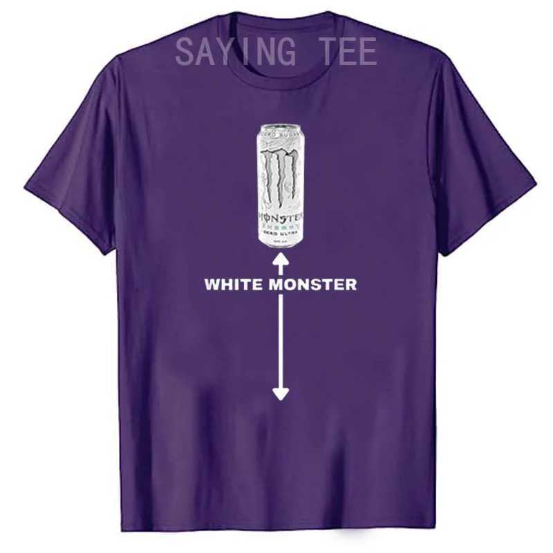 White Monster Funny Joke Man Friends T-Shirt Humorous Sarcastic Saying T Mens Fashion Drinking Lover Graphic Top Drinker Gift X250528