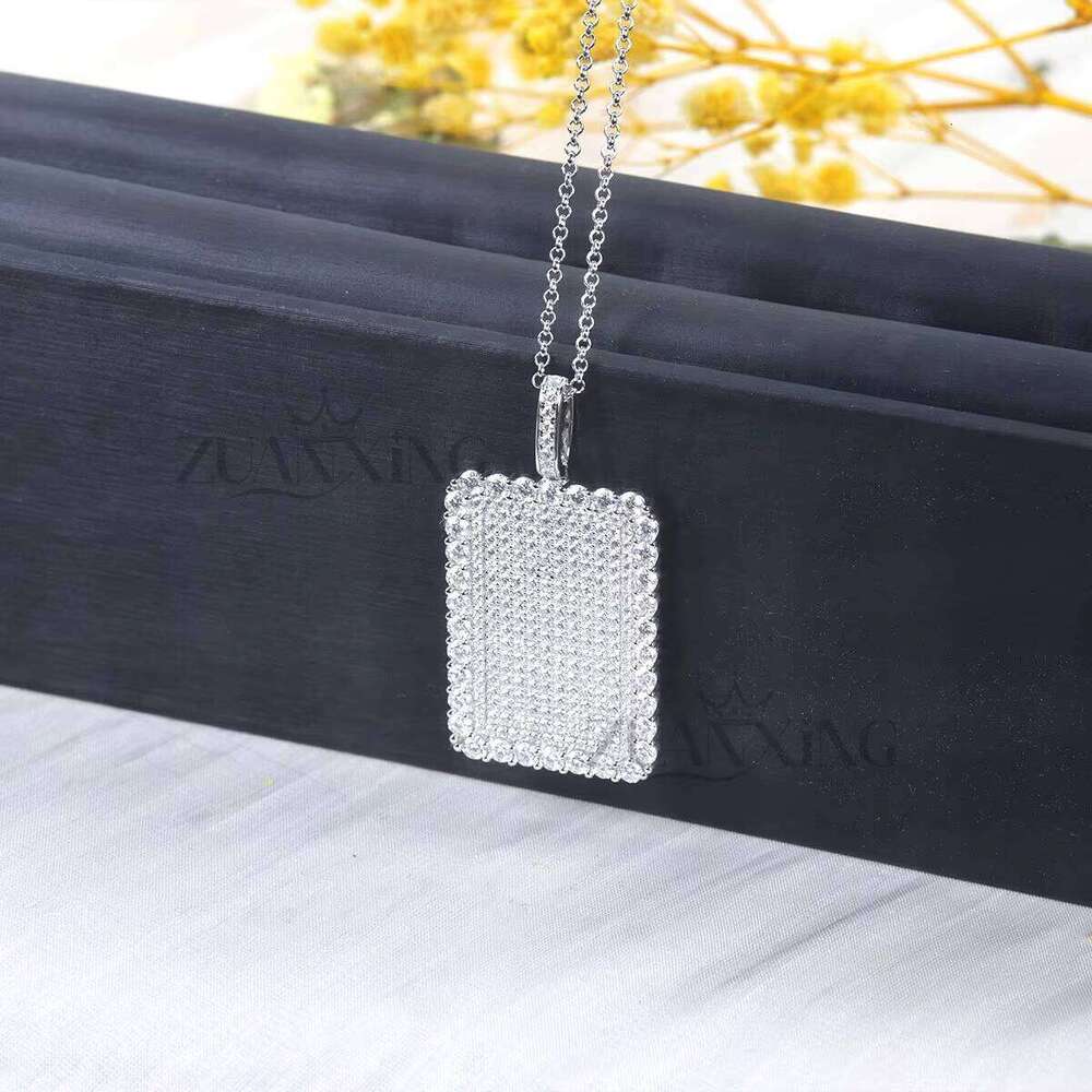 European American Hip Hop Rap Same Style Hang Full D Color Moissanite Necklace Over Dia Pen Fashion Accessories Pendant