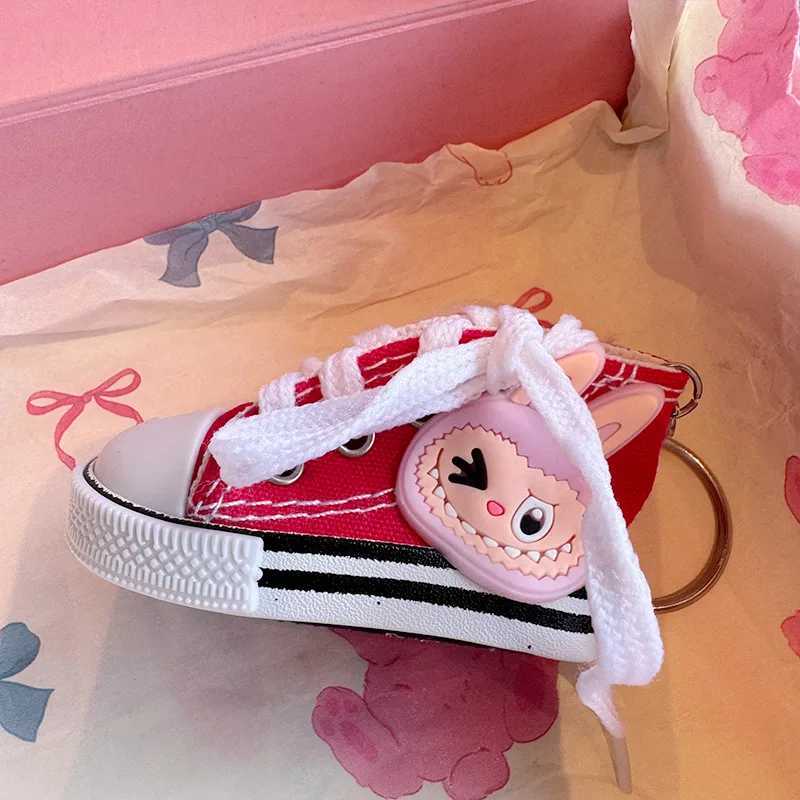 Labubu Shoe Bag Charm Kawaii Cartoon Keychain Cute Mini Sneaker Pendant for Backpack Purse Keys Fashion Accessories X250528