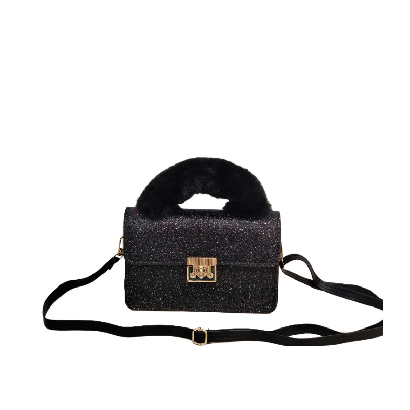 High quality brand, high-quality new style, free designer bag, fashionable sequin bag, plush handbag, texture crossbody bag, brand new free designer b