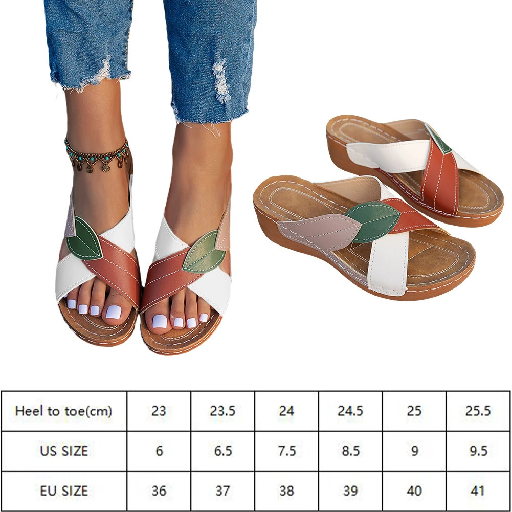 Women Summer Sandals Comfortable Ladies Wedge Sandals Slip On Footwear Platform Cross Strap Slippers for Outdoor Travel 250523