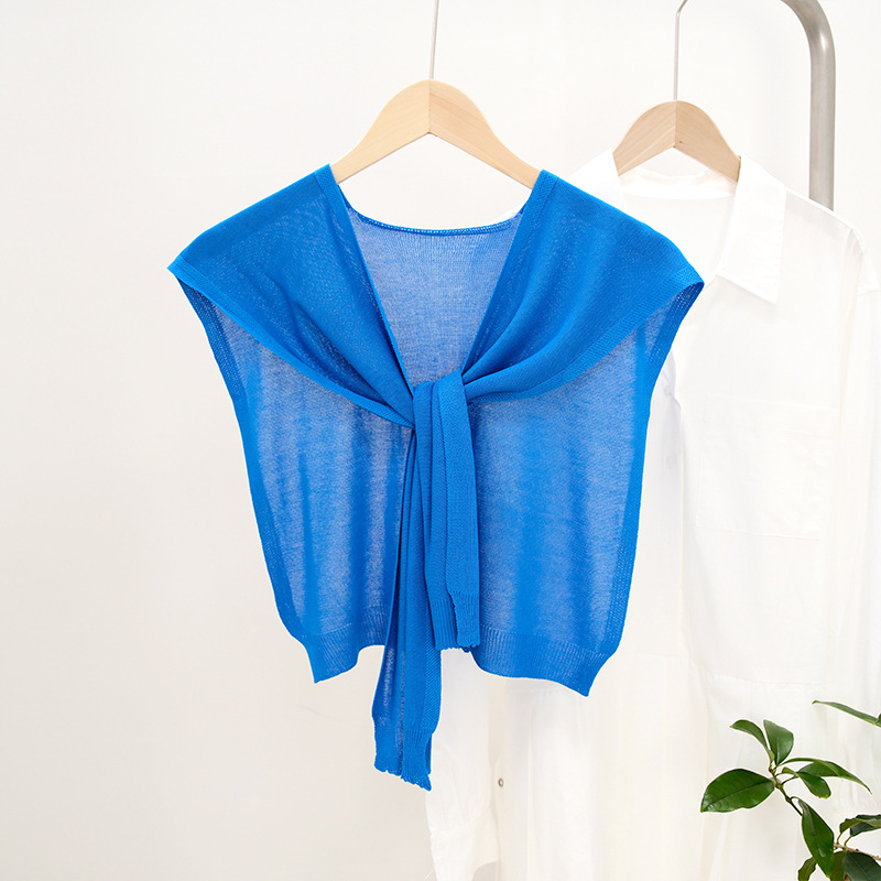 K857 Korean version factory direct sales pure color ice silk waistcoat thin style female net celebrity matching air-conditioned room office shawl fals