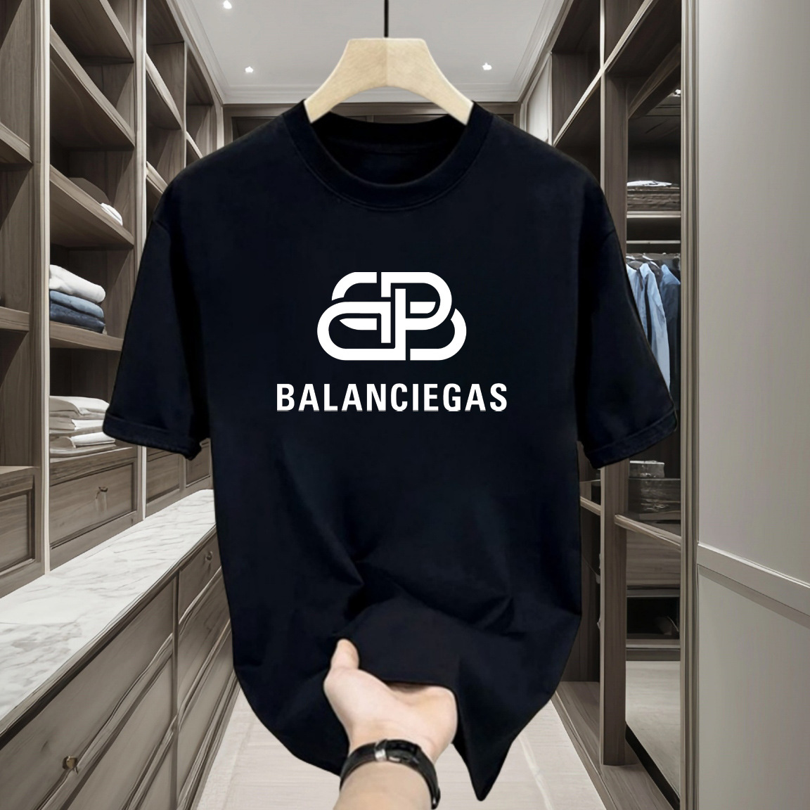 2025 Hot Free shipping designer t-shirt for mens t-shirt black white new casual versatile men's short sleeved T-shirt printed