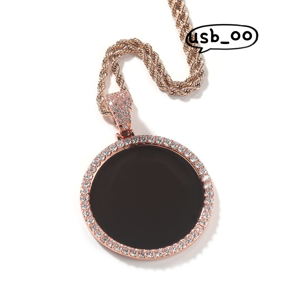 Custom photo style pendant Amoissanite pendant necklace Hip-hop jewelry gift Hip-hop style