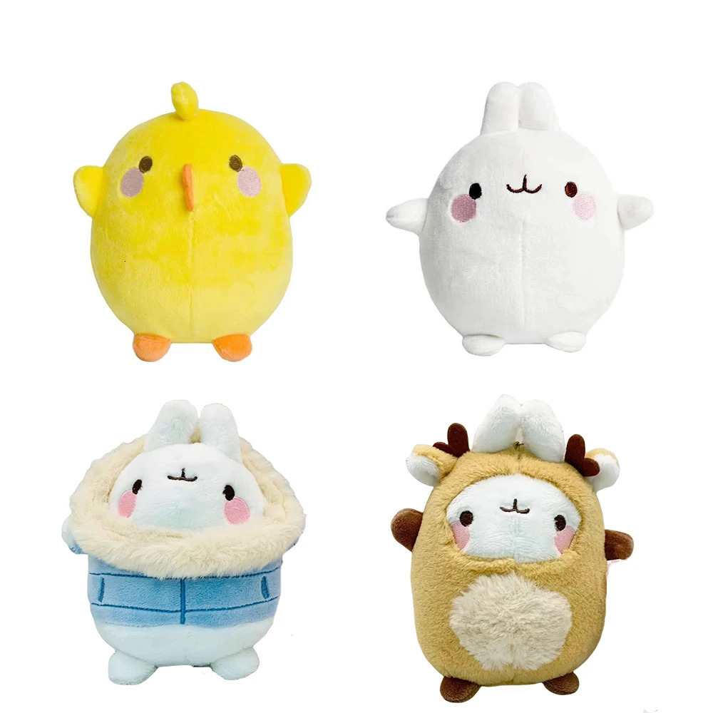 Genuine 11-14cm MOLANG Piu Plush Toy Pendant Cartoon Animal Rabbit Chick Cute Keychain Stuffed Doll for Child Christmas Gift 250528