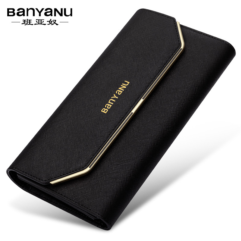 Free shipping designer wallet Guangzhou Banyanu Factory Long 70% off Simple Fashion Genuine Leather Women's Thin Wallet