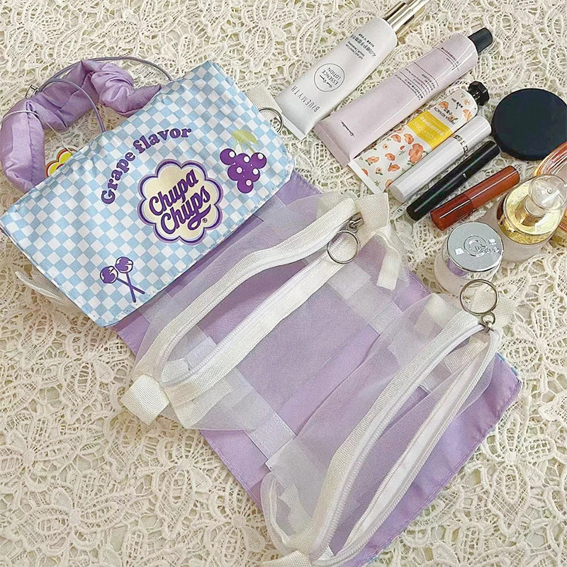 Large-capacity Makeup Bag Three In One Comestic Bag Womens Detachable Portable Folding Storage Handbag Casual Cosmetic Bag 250527