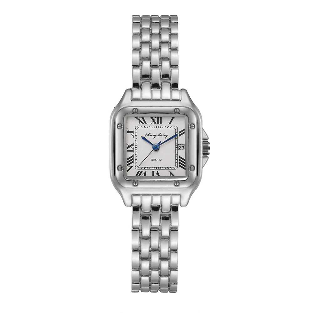 Luxury Branded Women Watches 2025 Simple Square Roman Calendar Women Quartz Watch Fashion Stainless Steel Strap Ladies Clock XJ250527