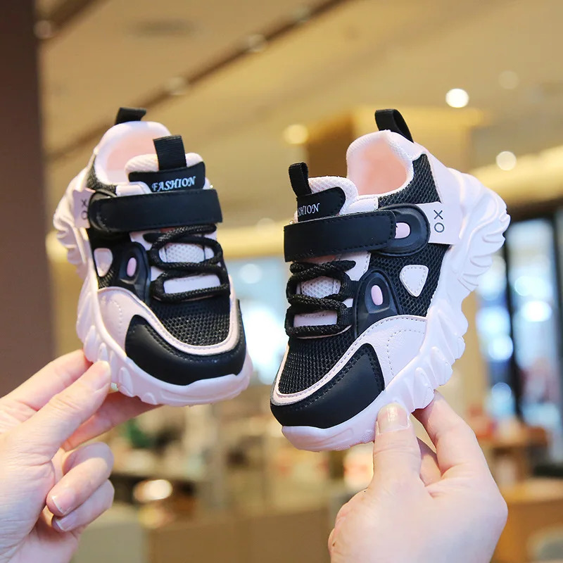 2025 Spring Autumn Boys White Shoes Girls Breathable Mesh Casual Soft Sole Sneakers Kids Running Shoes Children Sports Shoes 250528