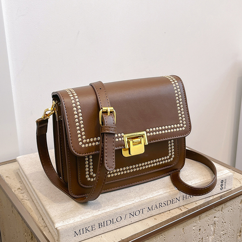 Luxury Brand Designer Bag Simple 2024 New Trendy Ins Temperament Japanese And Korean Shoulder Crossbody Small Square Contrasting Color Bag