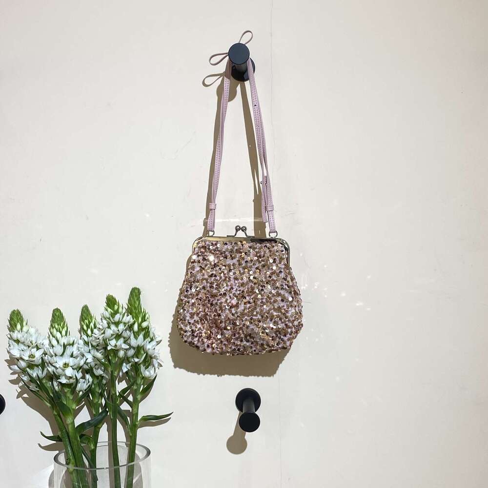2024 New Women's Pearl Handbag Sequin Fashion Shoulder Shell Party Crossbody Evening Bag