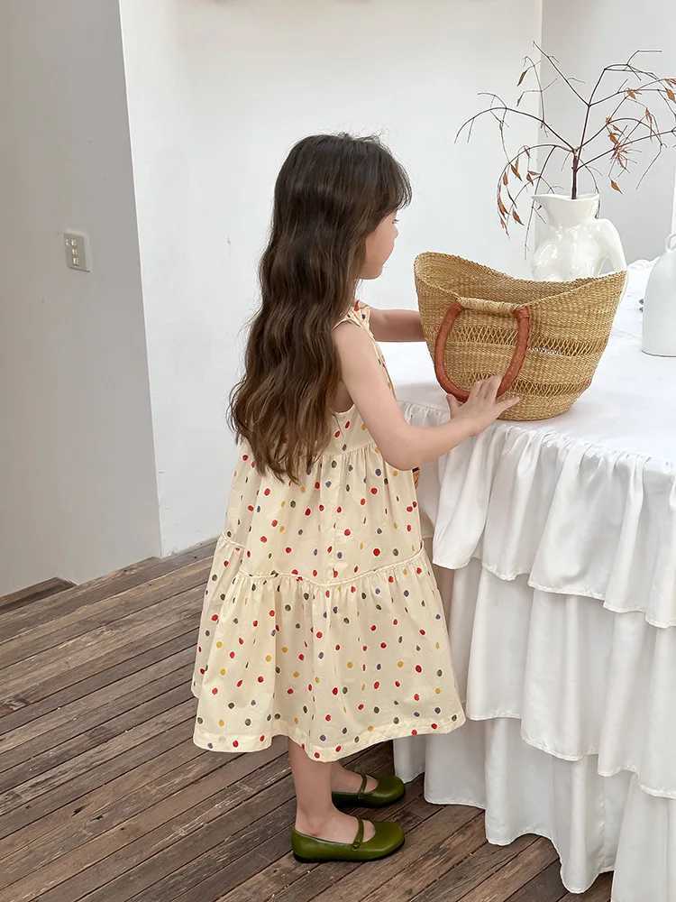 Humor Bear Kids Clothing Summer Polka Dot Skirt Fashion Casual Vest Princess Dress Comfort Children Girls dress X250528