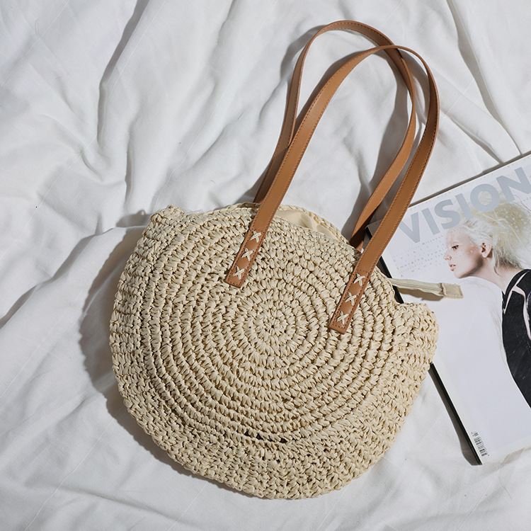 2025 New Fashion Straw Single Shoulder Designer Women's Beach Vacation Large Capacity Handbag Trendy Single Shoulder Bag