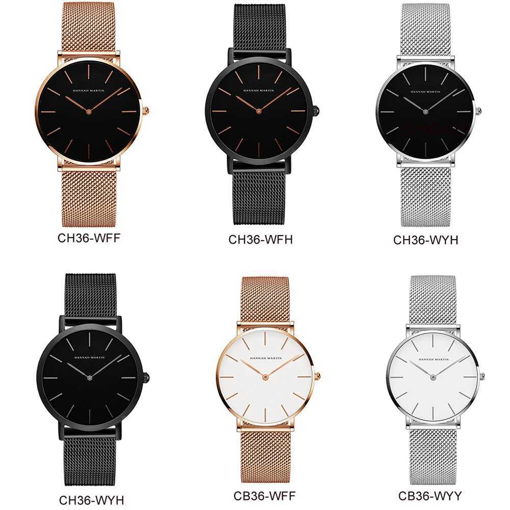 Hannah Martin Luxury Brand Quartz Watch Life Waterproof Women Watch Fashion Women Classic Simple Design Clock Gifts Womens Watch XJ250527
