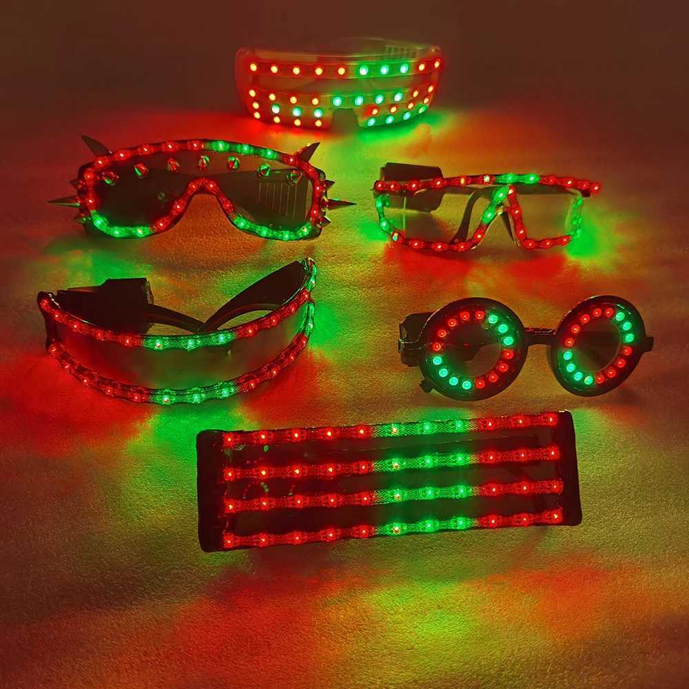 Full color remote control Burst Flashing LED Glow Glasses LED Glasses Rivet Punk Glasses Laser Glasses For Christmas Party W250528