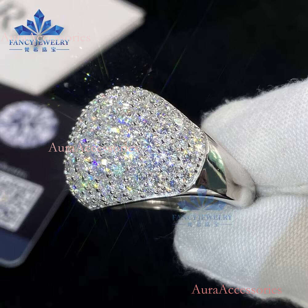 Lab-Grown Melee VVS IGI Certificate D E Color Engagement Hip Hop Synthetic Dia S Sier Ring