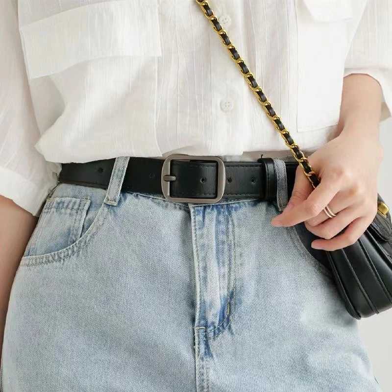 PU Leather Belt for Womens Black Brown Trouser Belt for Jeans Casual Fashion Belts Vintage Strap Female Waistband AB005 M250528
