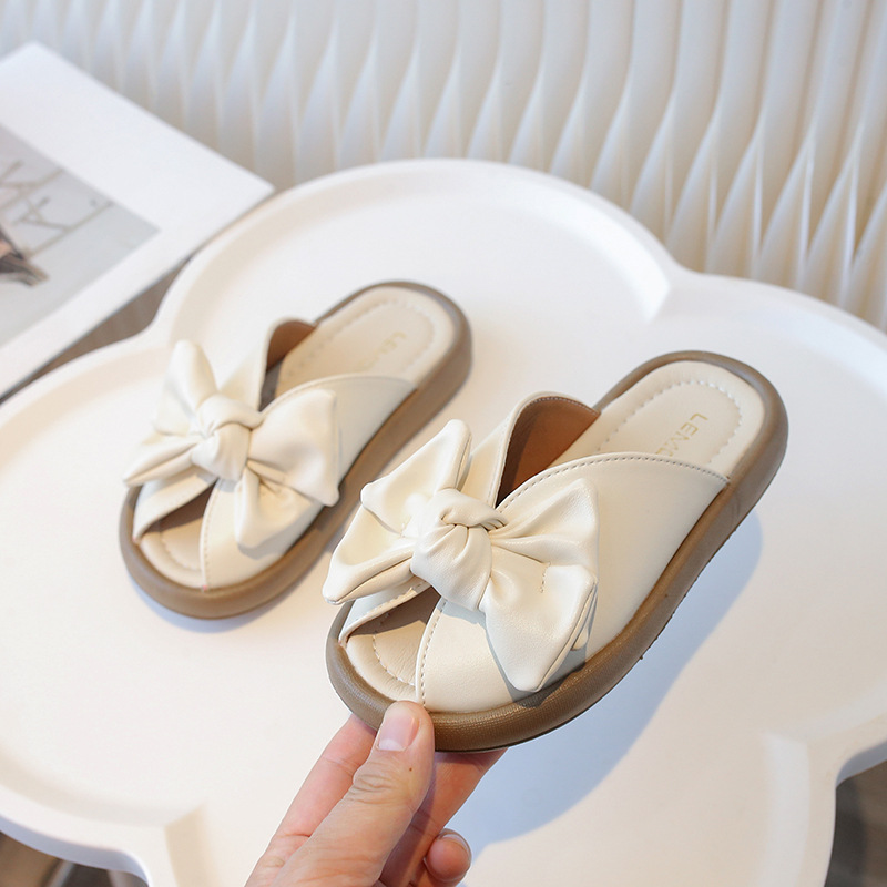 Toddler Girls Slippers Outdoors Big Bow Kids Princess Summer Littlesprouts Children Youth Flat Slippers Size US5.5C-US3Y L0679