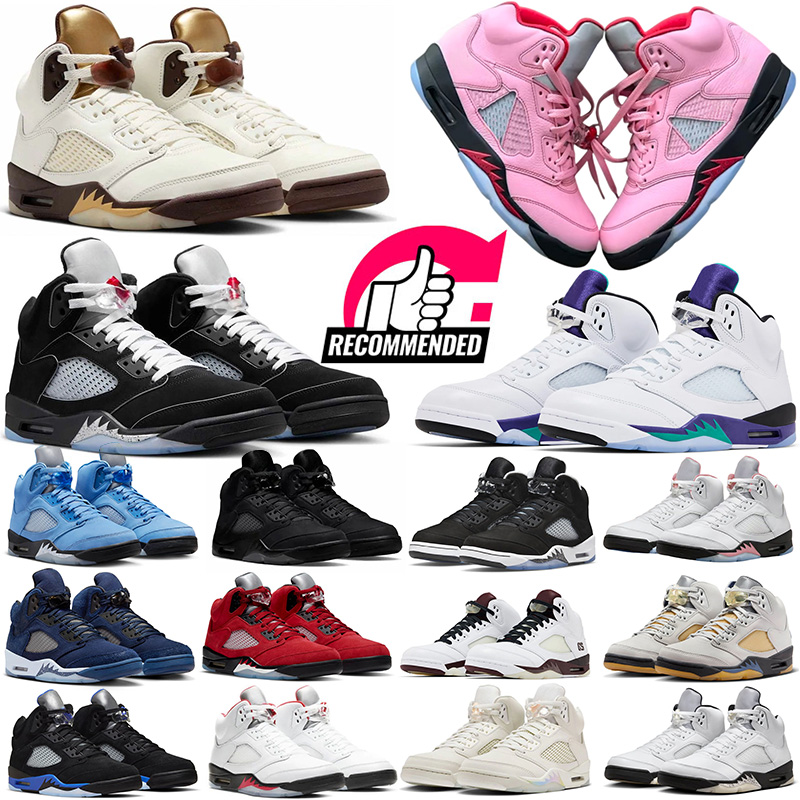 With Box 2025 Black Metallic Reimagined 5 5s Men Basketball Shoes Fire Red Awake Grape Golden Ticket A Ma Maniere Women Mens Trainers Sports Sneakers
