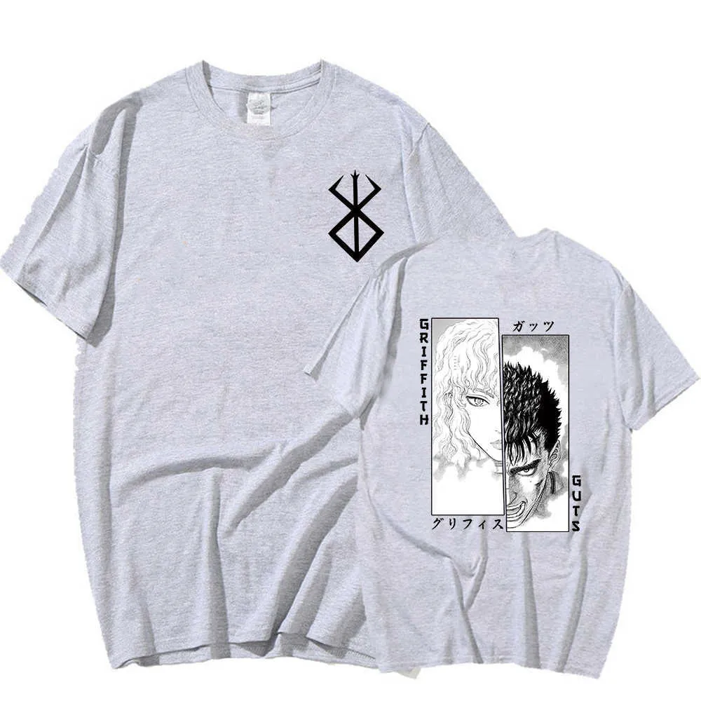 Men's T-Shirts 2025 Men Women T-Shirt Anime Guts Griffith T Shirt Harajuku Funny Berserk Print T-Shirt Clothes Hip Hop Tops Tees Summer Tops T230