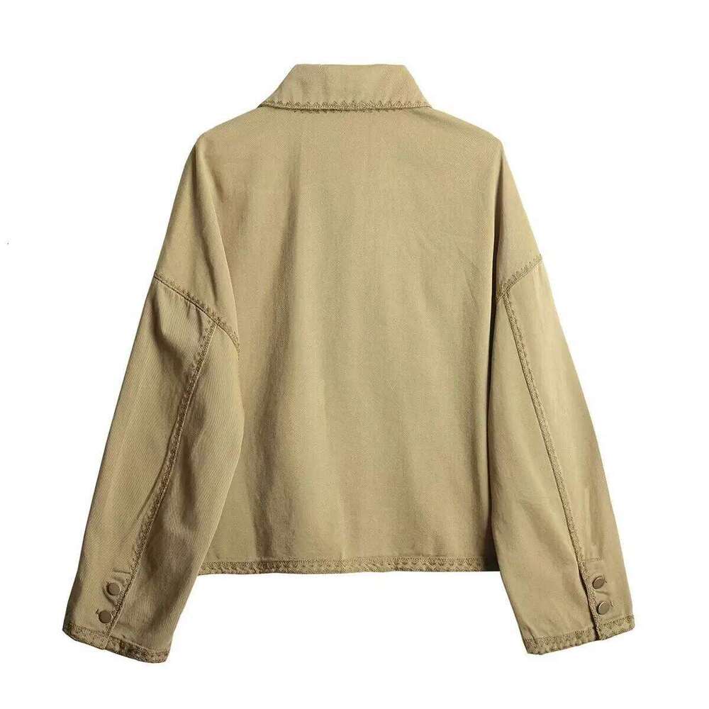 ZAR4 Summer New Women's Loose Casual Polo Collar Long Sleeve Versatile Fashion Shirt Coat