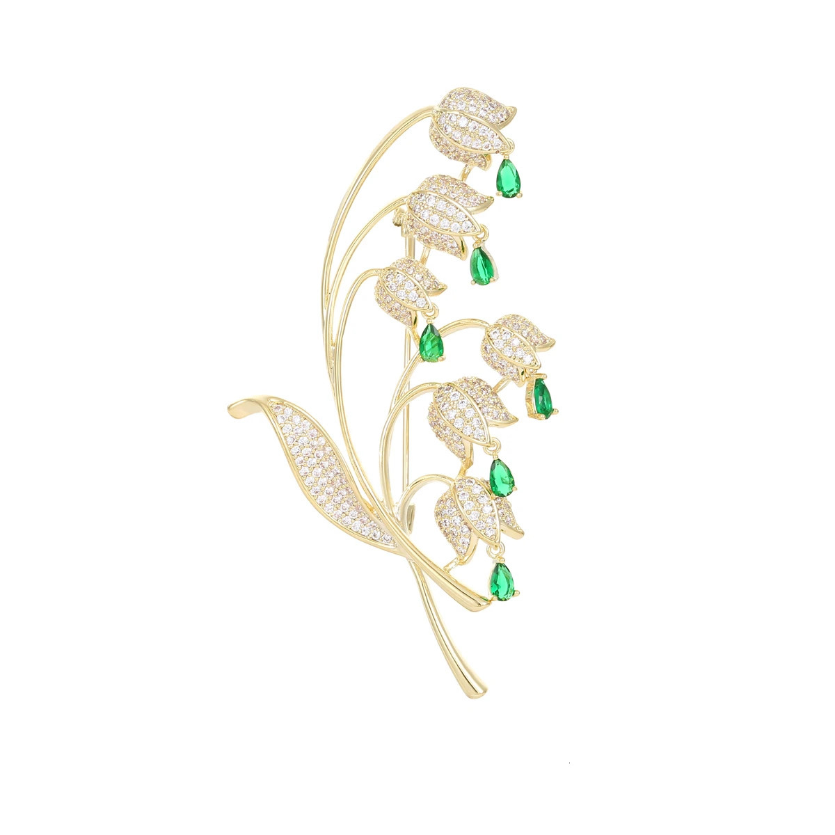 SUYU Fashion Trend Elegant Zircon Inlaid Brooch Womens Brooch Coat Accessories Pin Bell Orchid Pin Gift 250527