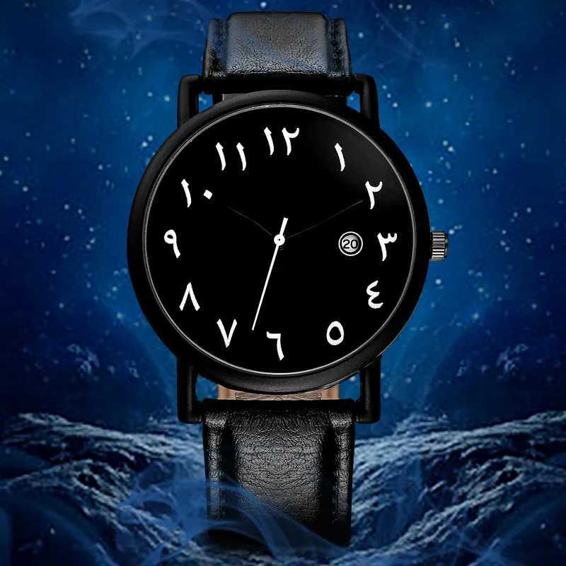 Mens Watches 2025 Simple Sport Arabic Numerals Analog Quartz Wristwatches Fashion Casual Leather Mens Watches Relogios Masculino XJ250527