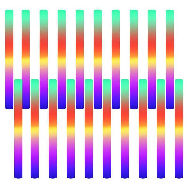 AB09-20Pcs White Bulk Colorful LED Glow Sticks Cheer Tube Dark Light Birthday Wedding Party Supplies W250528