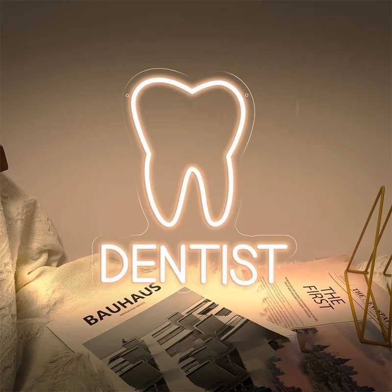 Custom Dental Clinic LED Neon Sign Tooth Dentist Neon Light Salon Wall Decor Medicine Dental Office Decor Dentist Tooth Neon W250528