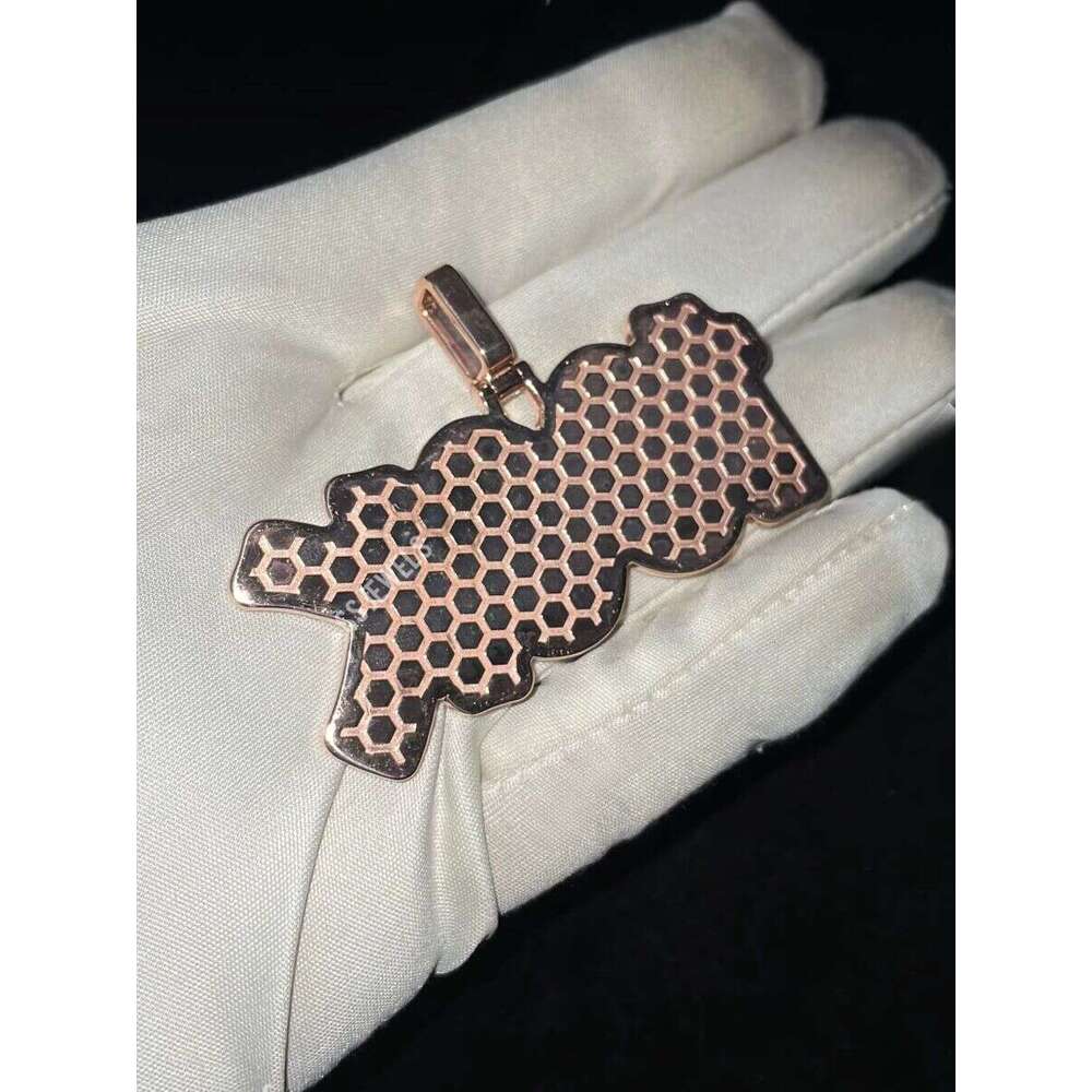 Custom Number Letter Pendant Rose Gold Plated Moissanite Iced VVS Dia Sier Hip Hop Necklaces