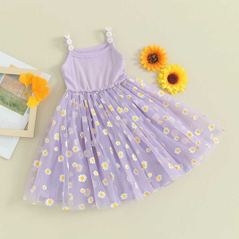 Lioraitiin Toddler Baby Girls Tutu Dress Daisy Summer Sleeveless Tulle Dress Infant A-Line Princess Dress Beach Party Sundress X250528