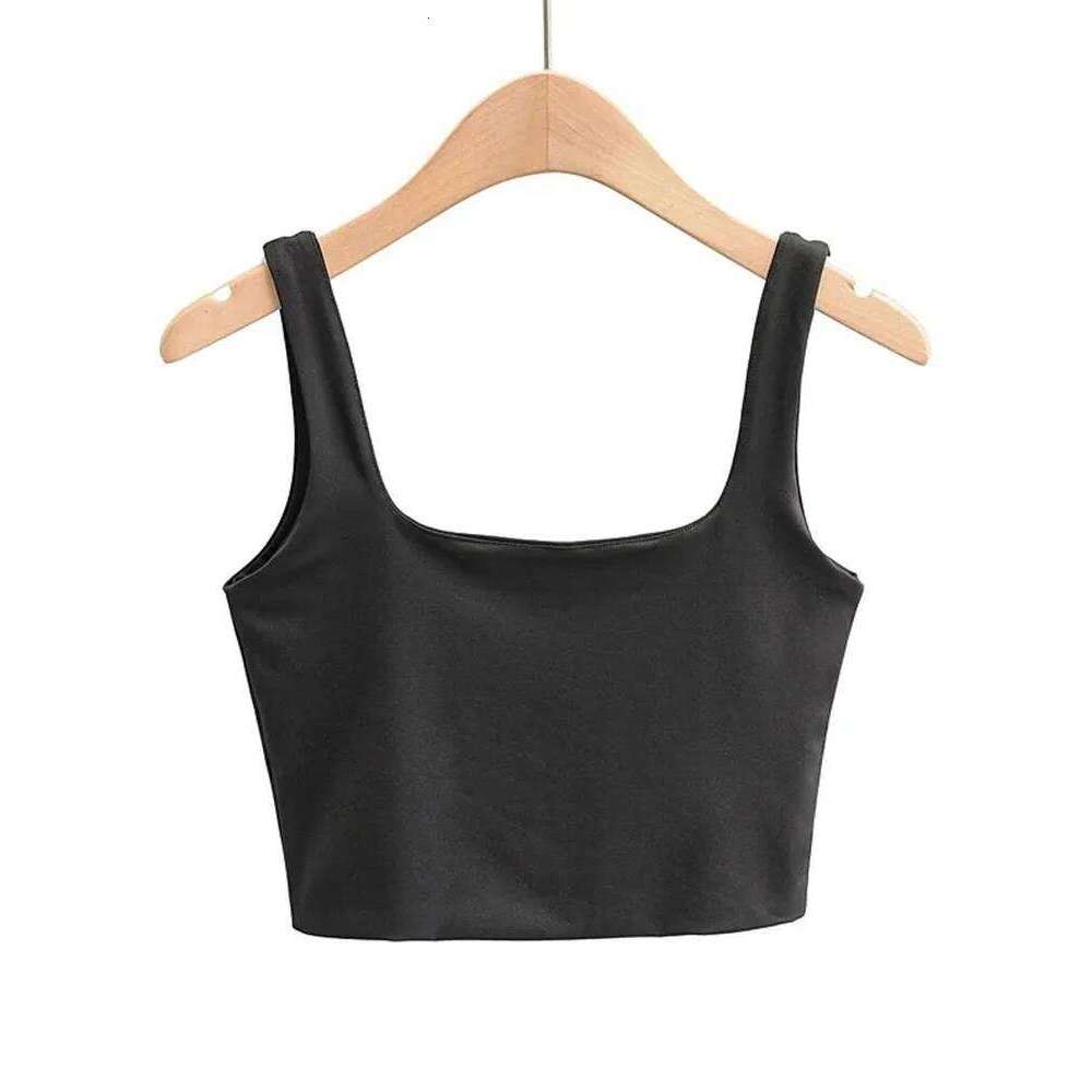 2022 Summer Women Sexy Sleeveless Fashion Short Square Collar Tank Tops 6 Colors