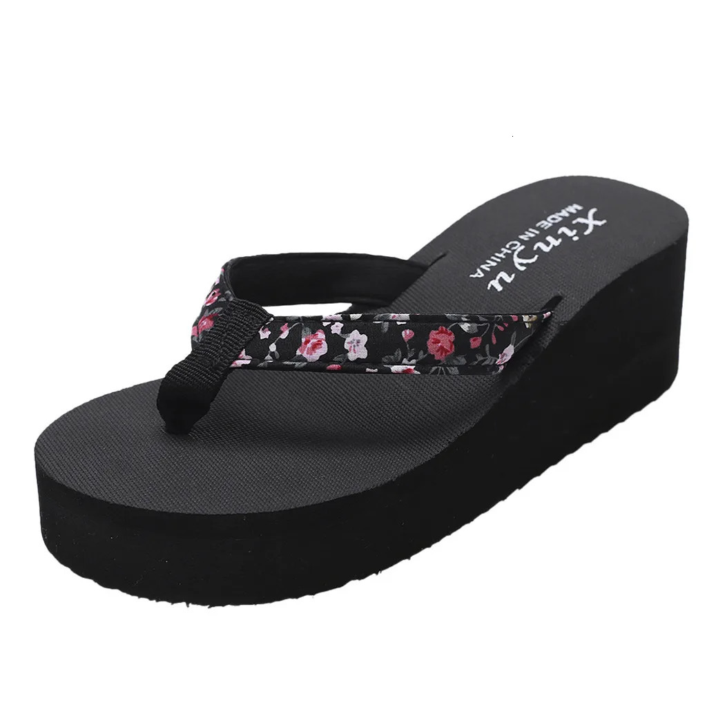 WomenS Fashionable And Casual Non-Slip Wedge Beach Shoes And Slippers Shoes Ladies Thick Soled Trendy Flip Flops 250523