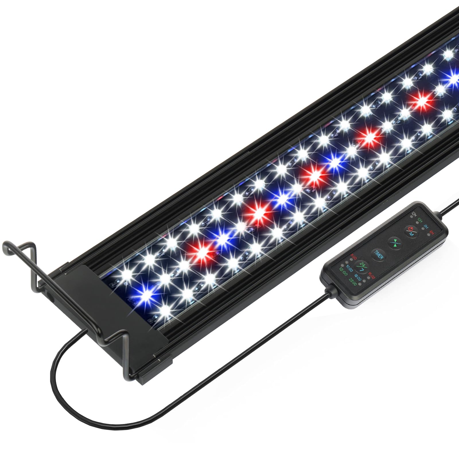 20"-28" Aquarium LED Light with Timer, 24/7 Cycle, 5 Dimmable Brightness, Sunrise/Sunset Simulation for 10/20/30/55 Gallon Fish Tank