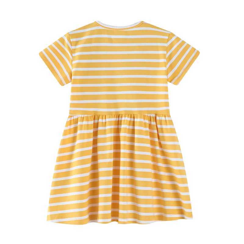 Jumping Meters Top Selling New Bunny Embroidery Childrens Dresses Striped Hot Kids Clothes Toddler Girls Party Dresses Frocks X250528