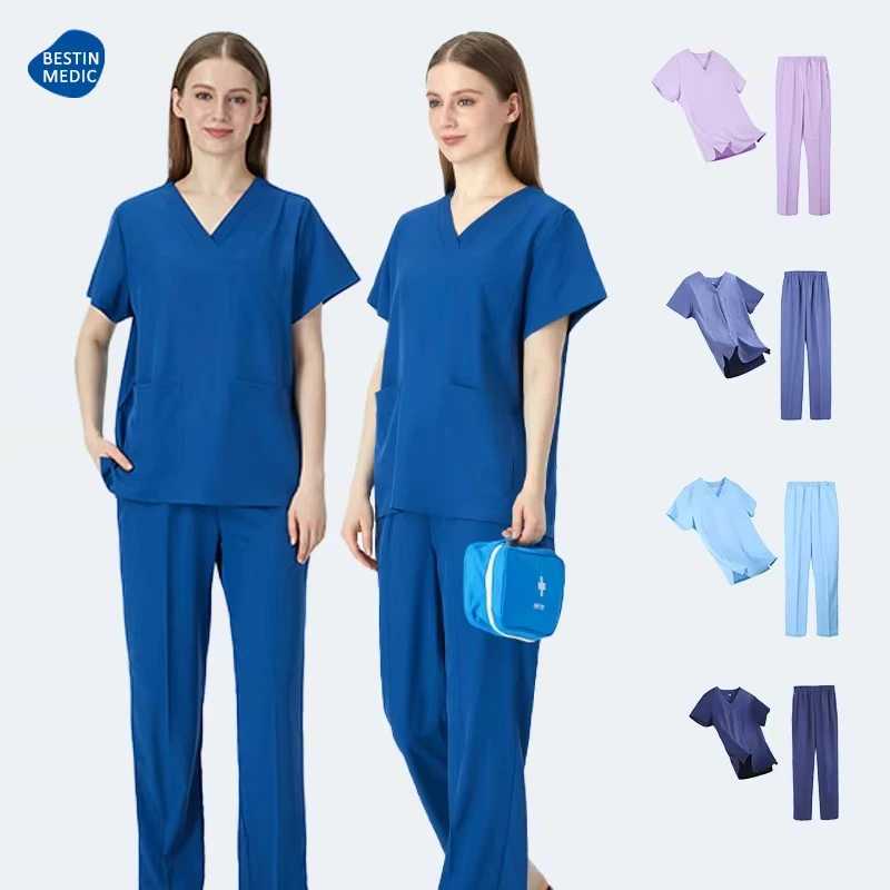 Comfort Doctor Scrub Sets Nurse Uniforms Hospital Work Clothes Pediatric Scrub Suit Clinic Surgery Set Medical Supplies S11 X250528