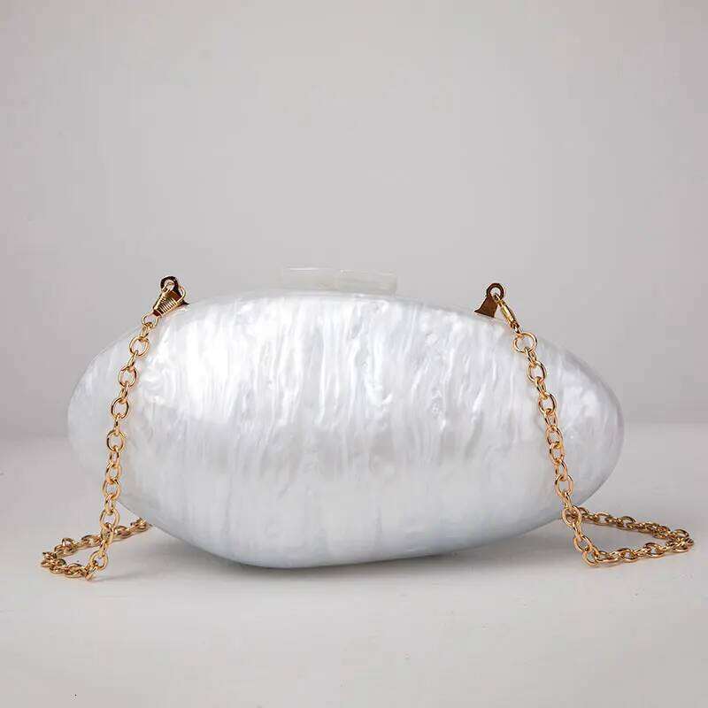 Pearl Acrylic Evening Bags Designer Clutch Purse Mini Women's Wallet Shell Chain Shoulder Crossbody Wedding Party Handbag