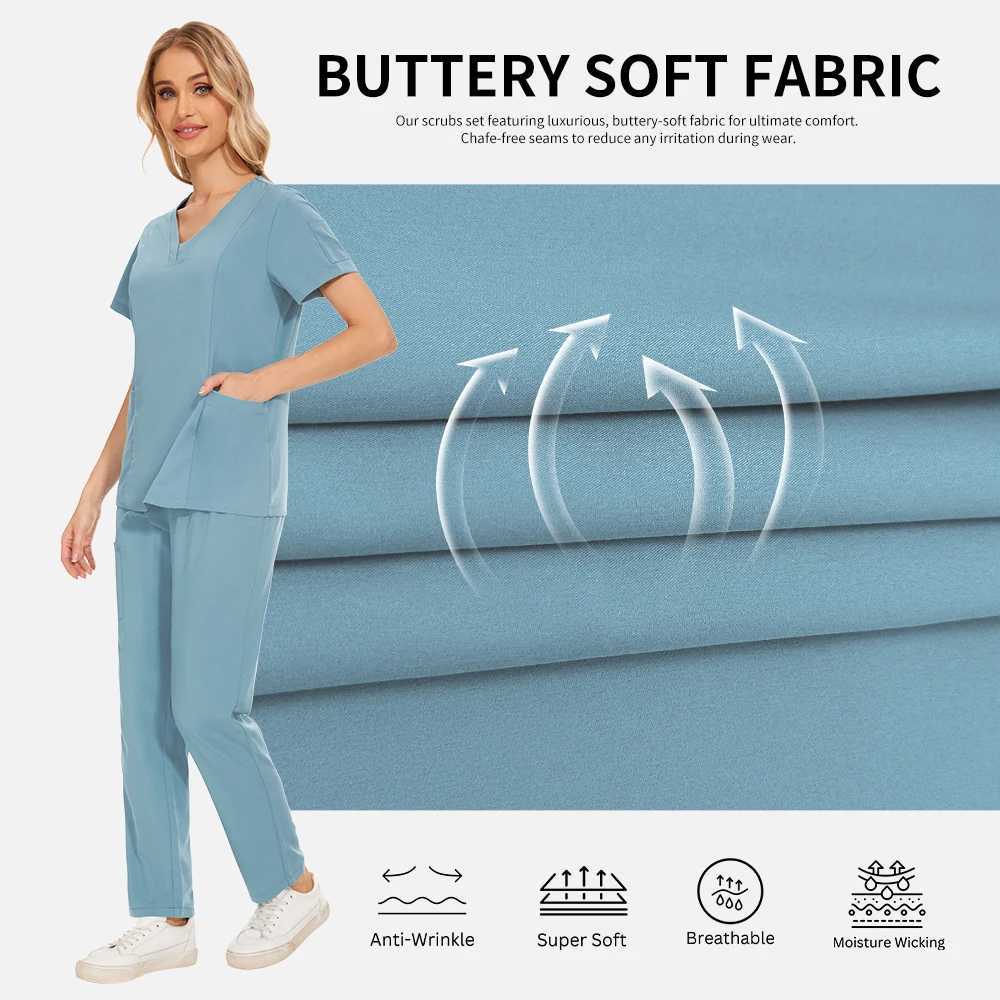 Short Slved Apparel Tops Pants Set Pharmacy Working Clothes Medical Hospital Doctor Nursing Uniform Casual V-neck Nurse Women X250528