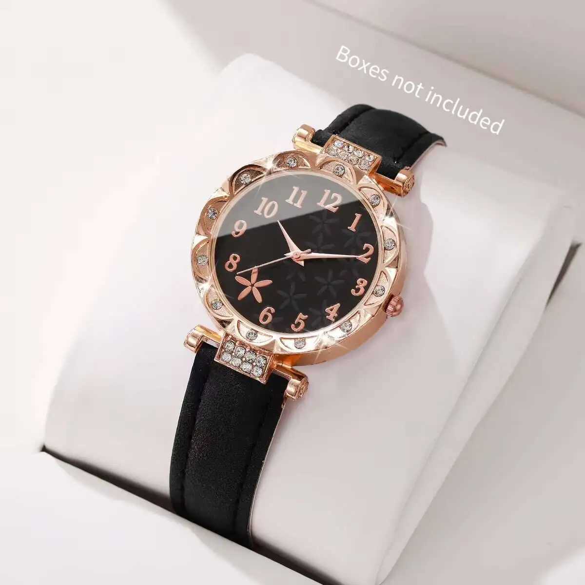 Fashion Women Flower Dial Quartz Watch Leather Strap Quartz Wristwatches For Ladies Clock Reloj MujerWithout Box XJ250527