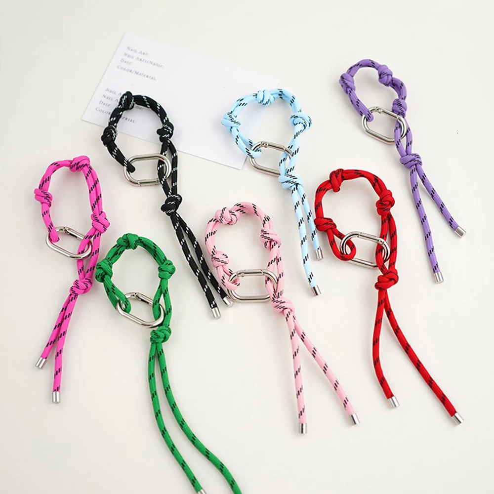 Creative Colorful Braided Lanyard Keychain Anti-Lost Knot Nylon Rope Keyring For Women Men Car Bag Pendant Accessories Gifts 250527