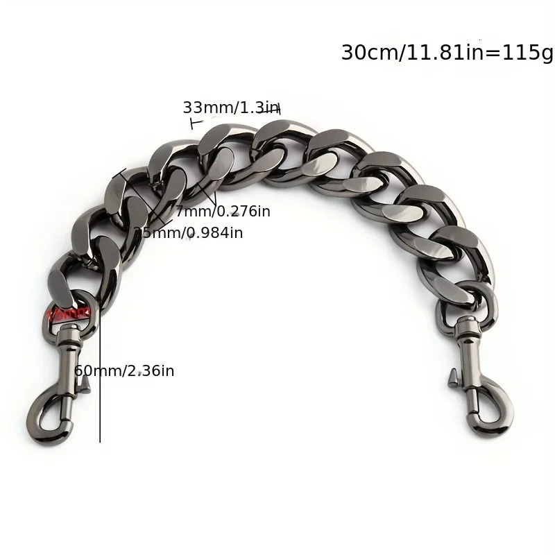 1PC High Quality Crossbody Shoulder Bag Metal Thick Chain Underarm Bag Shoulder Strap Decoration Extended Aluminum Chain 250528
