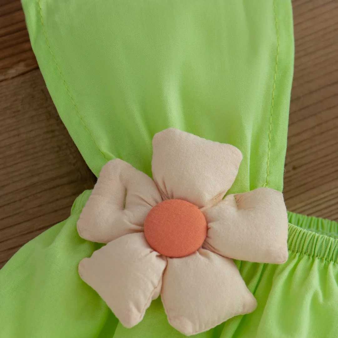 Baby Girl Dress Summer Floral Pattern Solid Color Sling Beach Simple Baby Dresses Cute Casual Baby Girl Dress With Hat X250528
