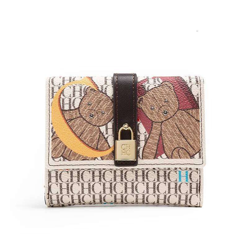 CH Fashion Versatile Letter Print Design Premium Feeling High Quality Standard Wallet Ladies Temperament Style Car