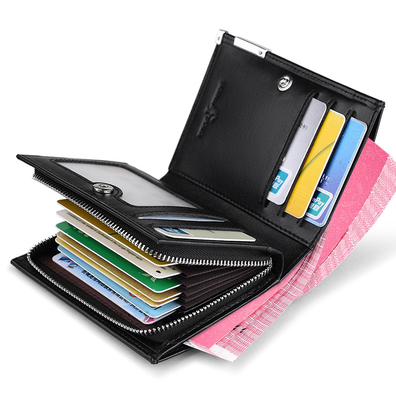 Free Shipping Designer Wallet Genuine Leather Cowhide Multifunctional Short Leather Bag Men's Card Holder Multi Card Slot Coin Bag High-quality B