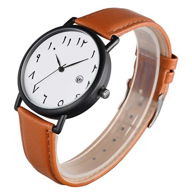 Mens Watches 2025 Simple Sport Arabic Numerals Analog Quartz Wristwatches Fashion Casual Leather Mens Watches Relogios Masculino XJ250527