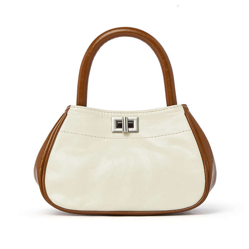 High-end First Layer Oil Wax Cowhide Handbag New Simple Elegant Versatile Shoulder Trendy Crossbody Bag